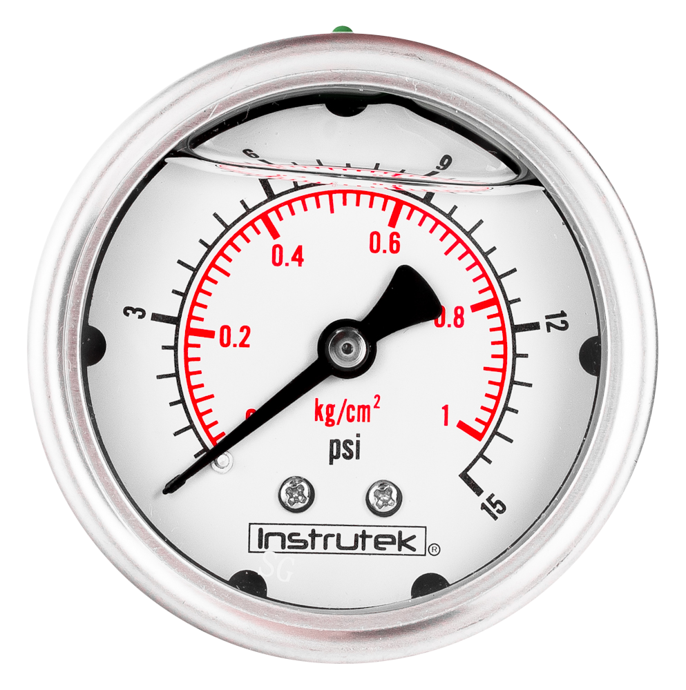 Manómetros con glicerina de bisel roscado - Serie 300
