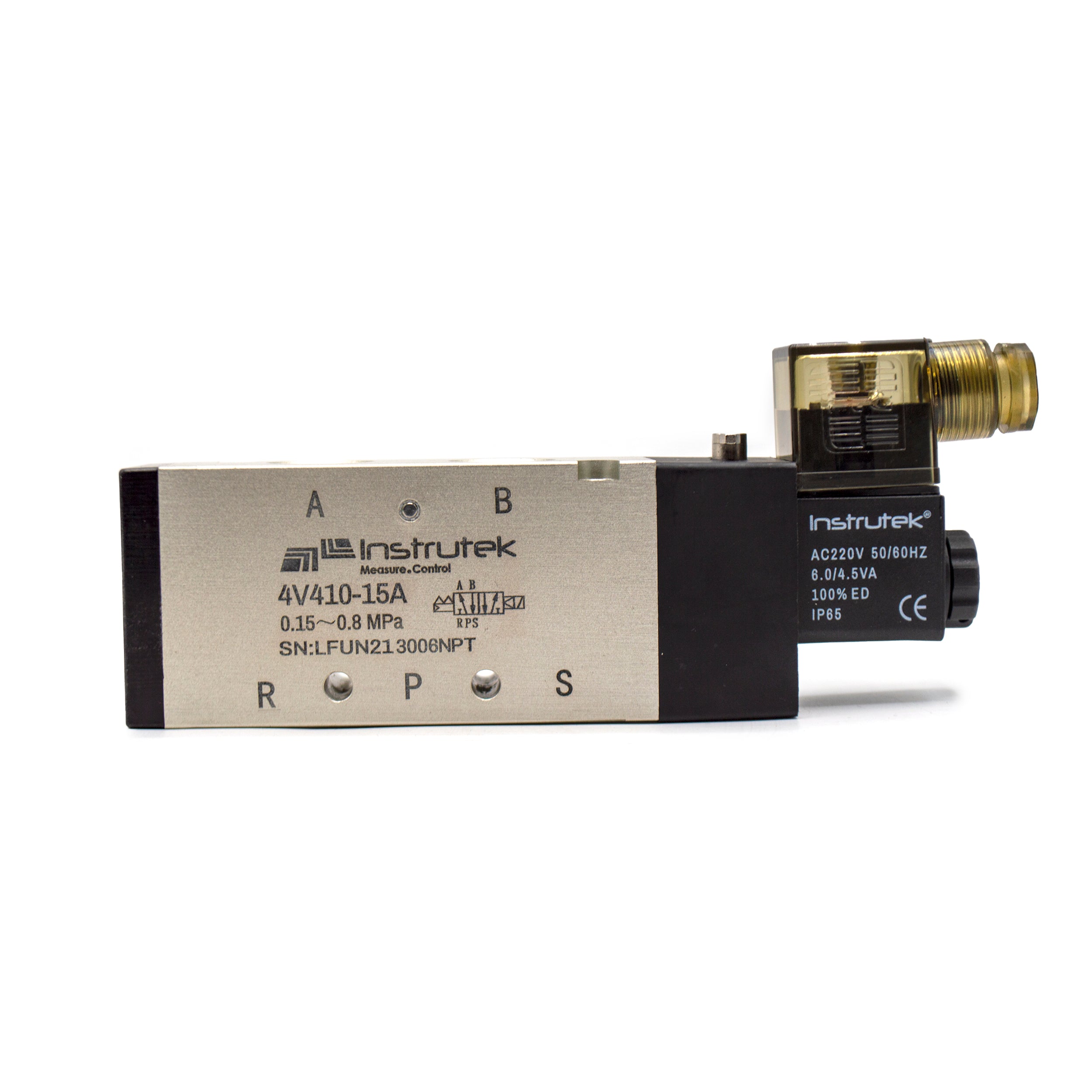 Electroválvula Neumática 5 Vías, 2 Posiciones, 1/2" NPT, 220V AC
