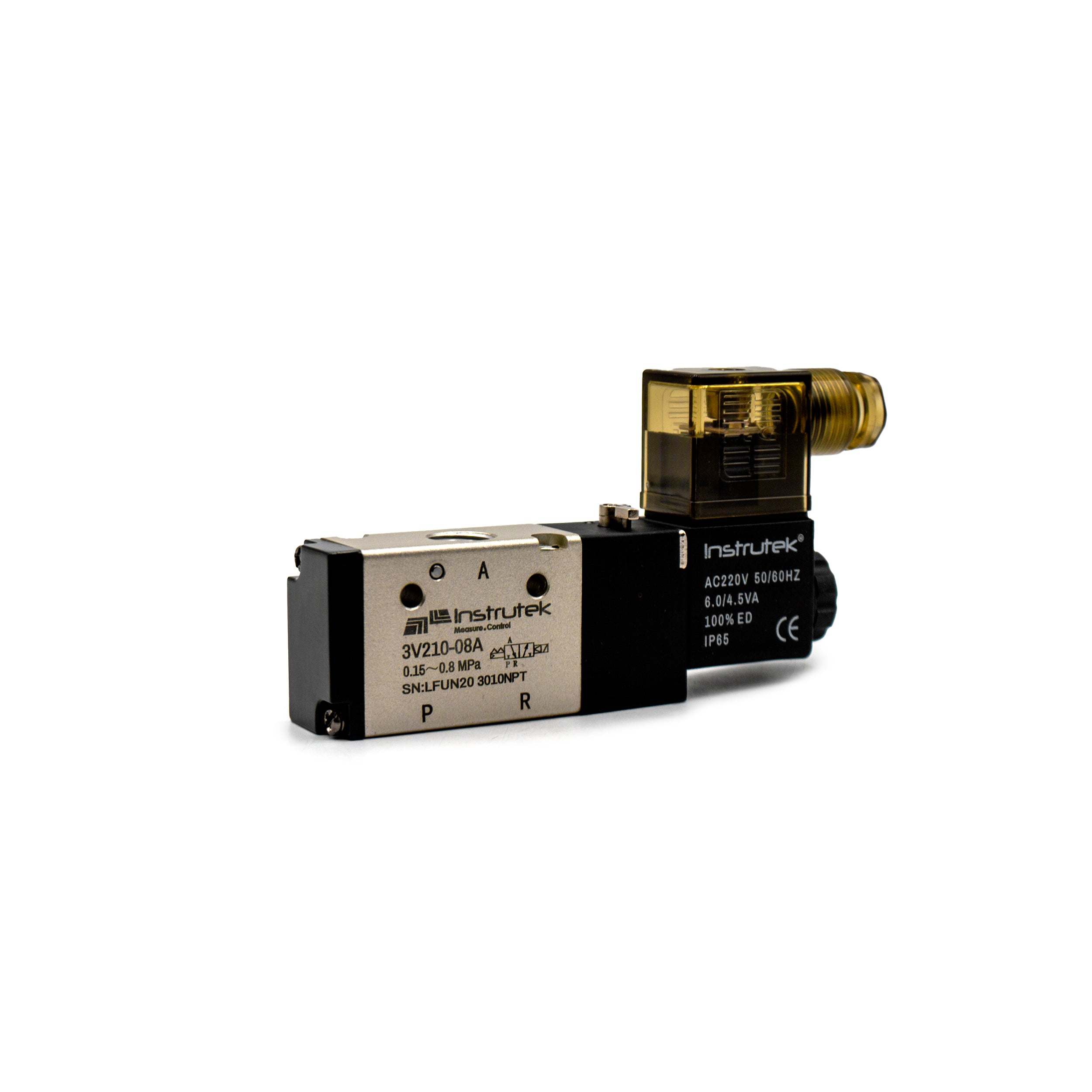 Electroválvula Neumática 3 Vías, 2 Posiciones, 1/4" NPT, 220V