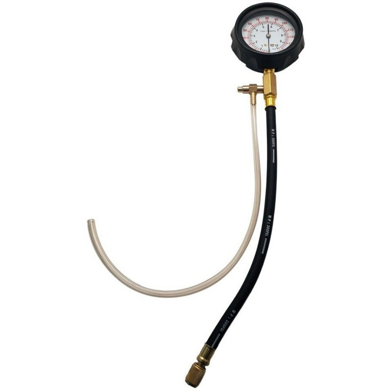 Manómetro seco para presión de bomba de gasolina, escala dual 0 a 140 psi - 11 bar. Cuenta con juego de herramientas para inyector de combustible.