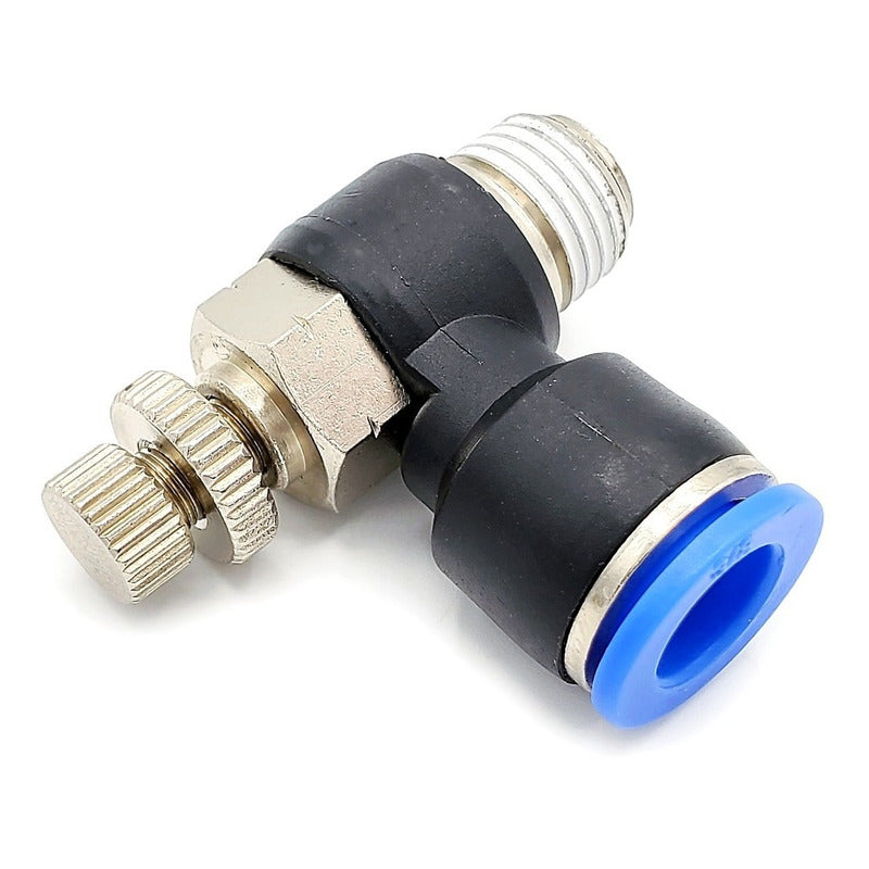 Pneumatic Flow Regulator / Connector Elbow 1/4 Npt X 3/8