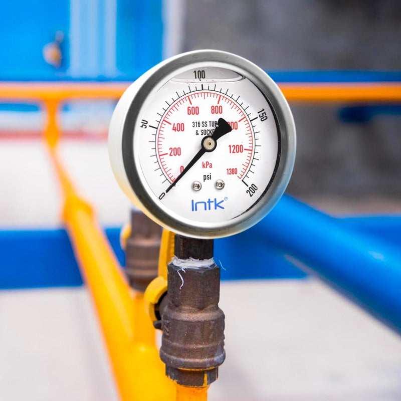 Pressure Gauge for Petrochemical and Water Handling 200 Psi Con. 1/4
