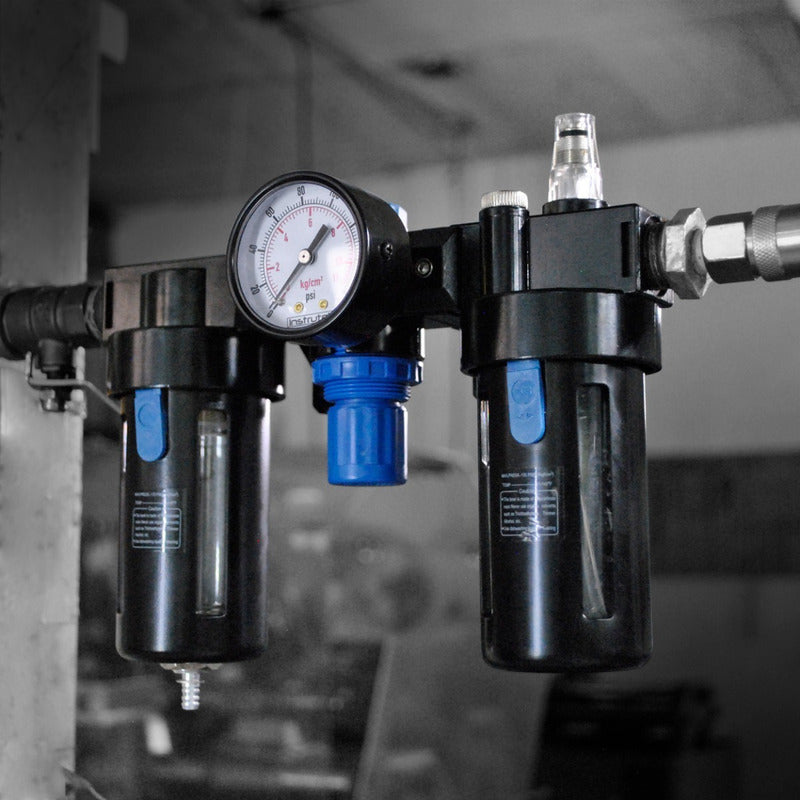 Filter-regulator-lubricator 1/2 P/ Compressor With Pressure Gauge