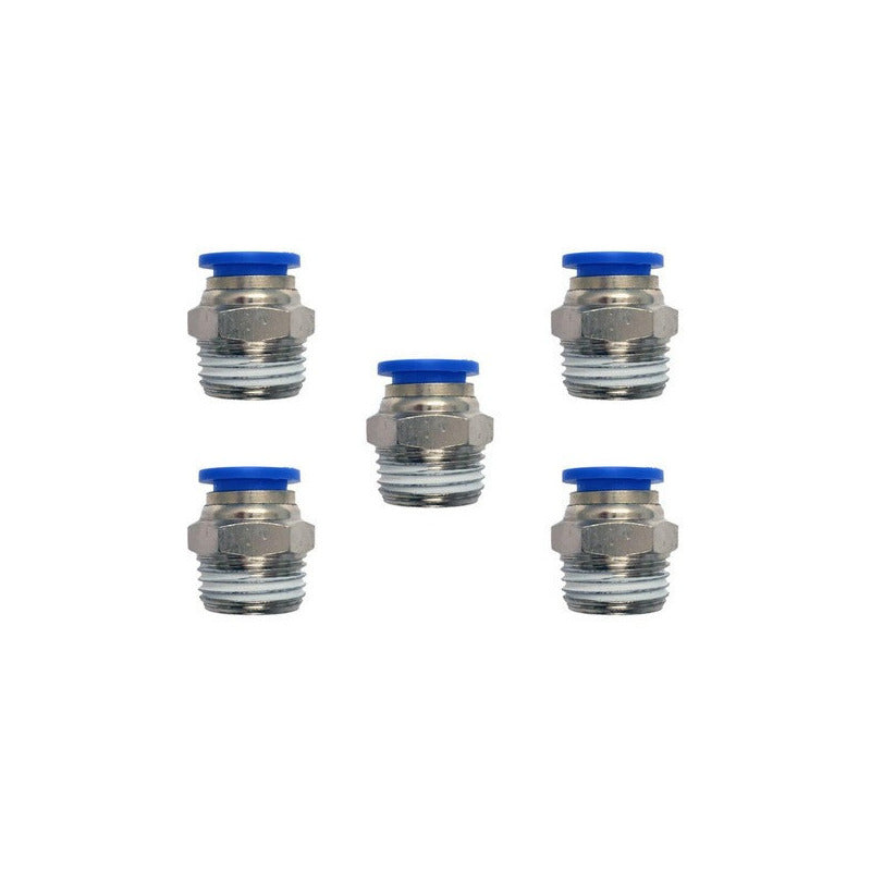 5 Pcs Straight Pneumatic Quick Connector/Fitting 1/2 Npt X 1/2