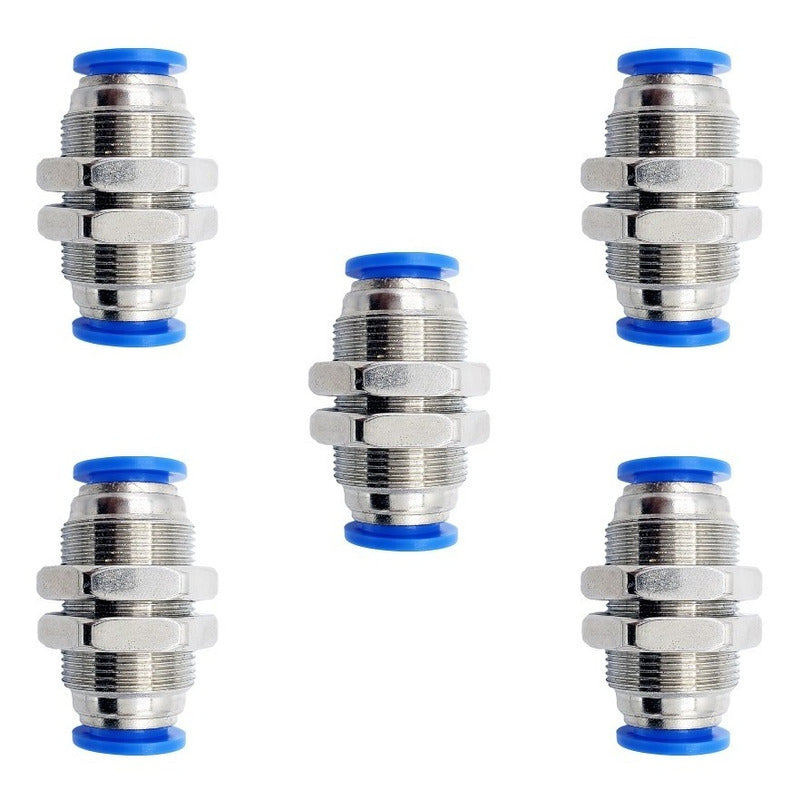 5 Pz De Pasamuro Conexión Rápida Neumático Recto 10mm