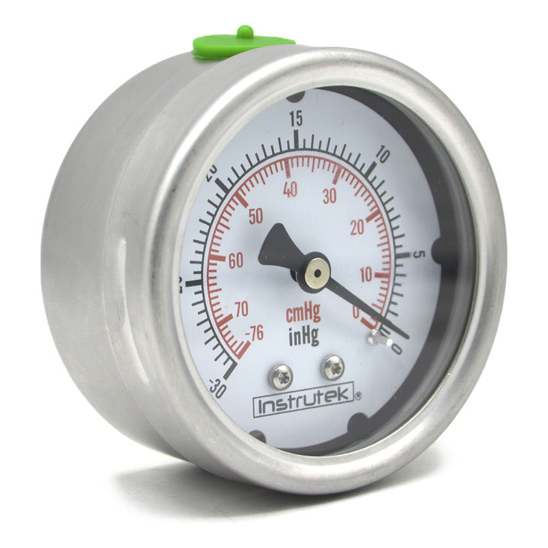 Vacuómetro 2.5", lleno de líquido (O.E.M.), 1/4" NPT, posterior, 30 Vac inHg-cmHg