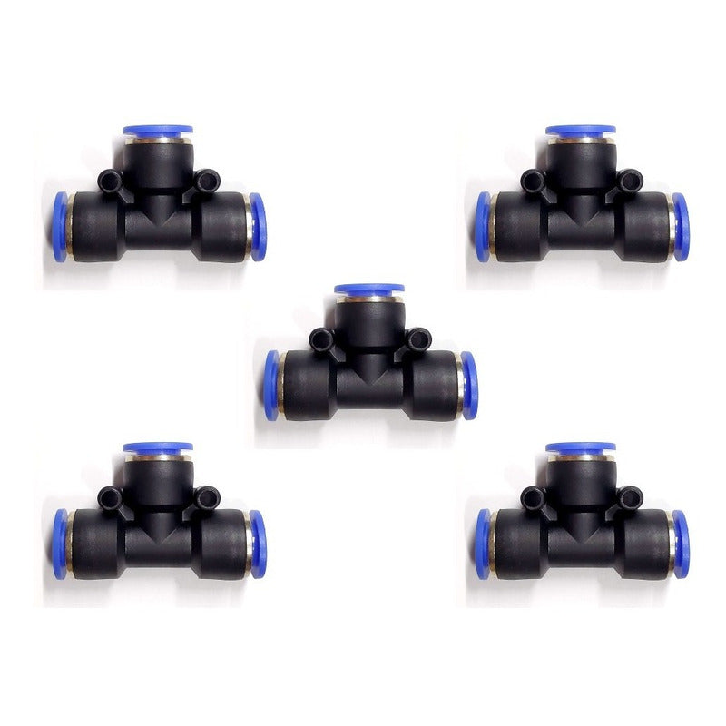 5 Pz Racor Unión Neumático En Tee 10mm