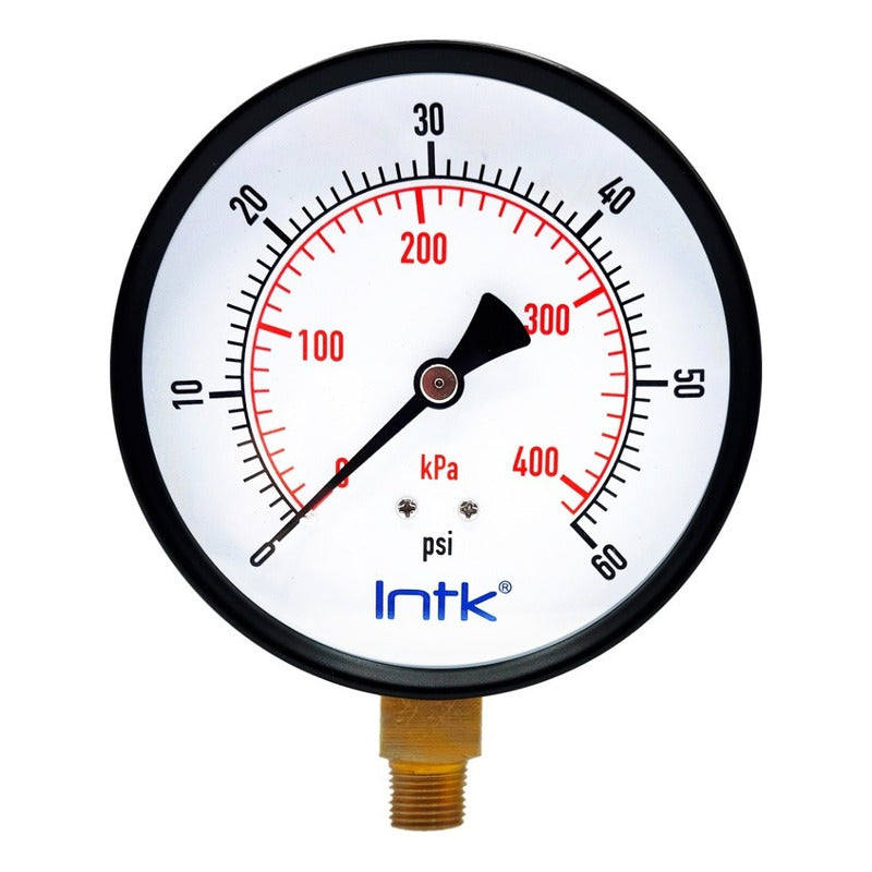 Manómetro Para Compresor Carátula 4 PLG 60 Psi (aire, Gas)