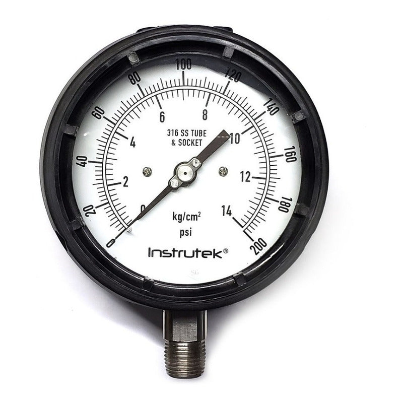 Pressure Gauge Phenolic Case Stainless Steel Glycerine Car. 4.5 PLG 200 Psi