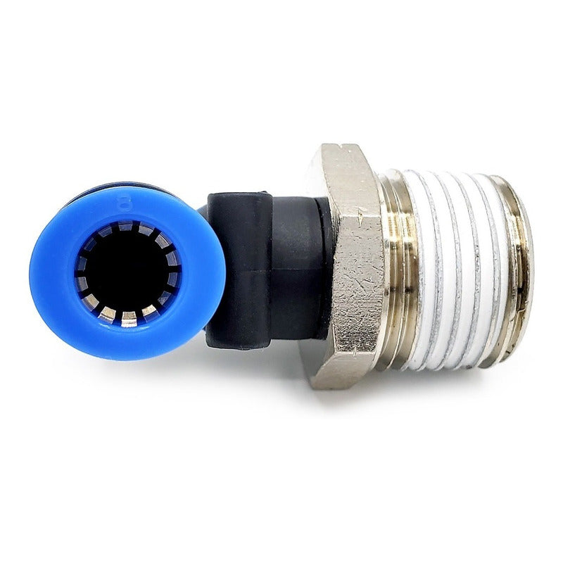 5 Pz De Conector/racor Rápido Neumático Codo 1/2 Npt X 8mm
