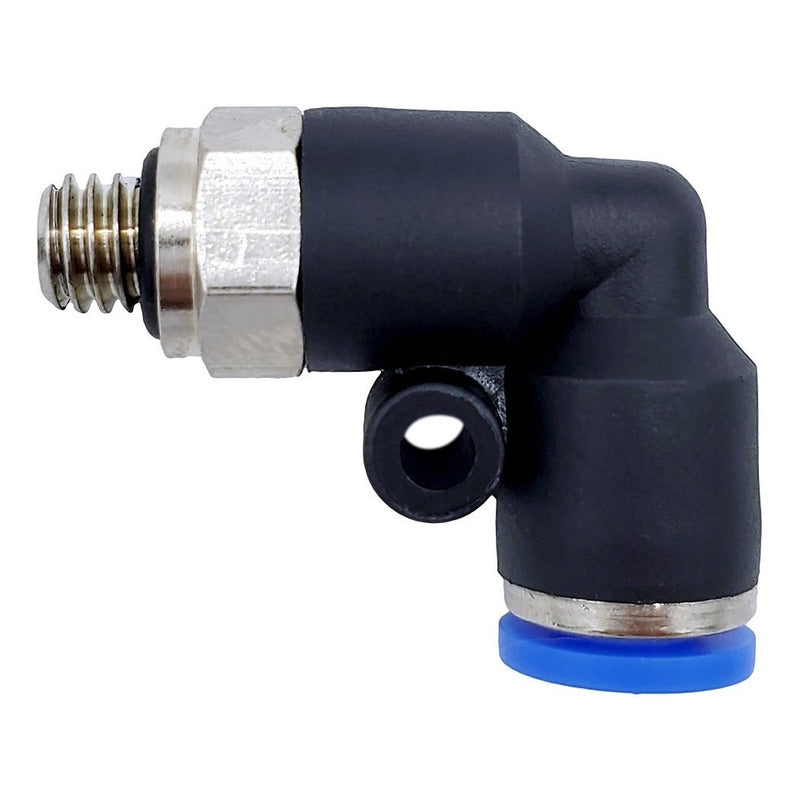 10 Pz De Conector/racor Rápido Neumático Codo M5 X 4mm