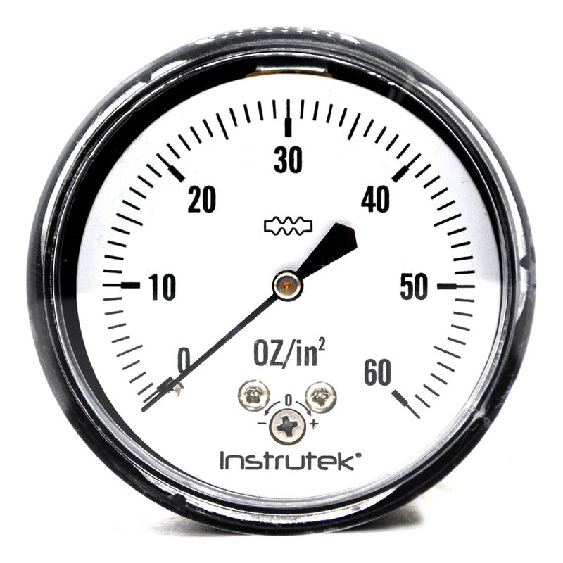 60 oz in2 pressure gauge with rear, for gas and low pressure