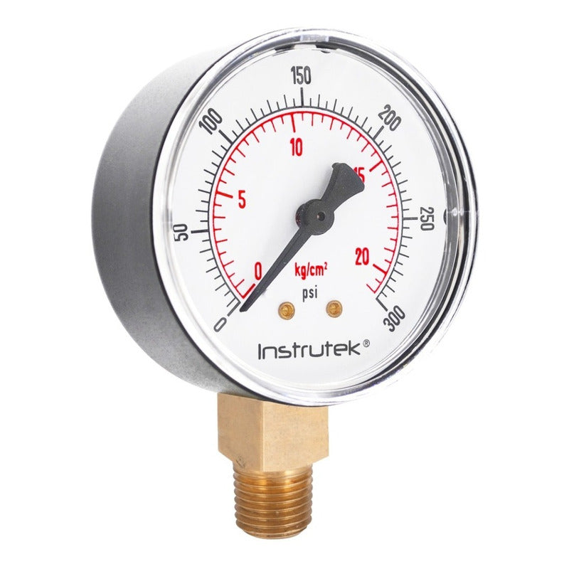 Manómetro 2.5", estándar ABS, 1/4" NPT, inferior, 300 psi-kg/cm2