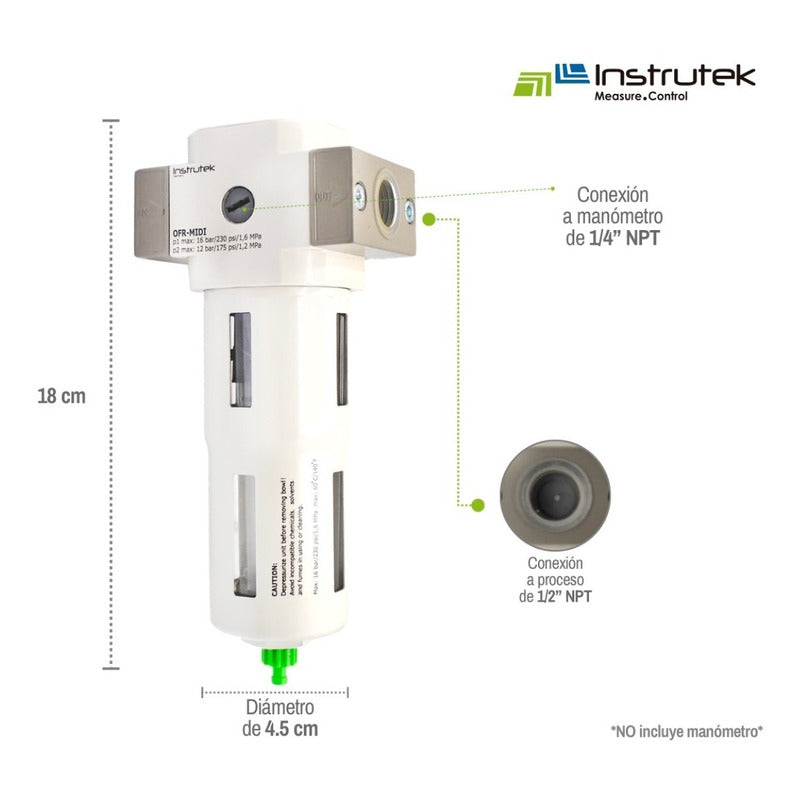 Filtro alta presión, 1/2" NPT