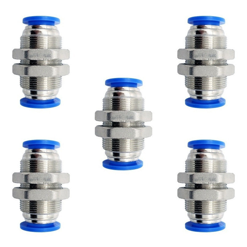 5 Pz De Pasamuro Conexión Rápida Neumático Recto 12mm
