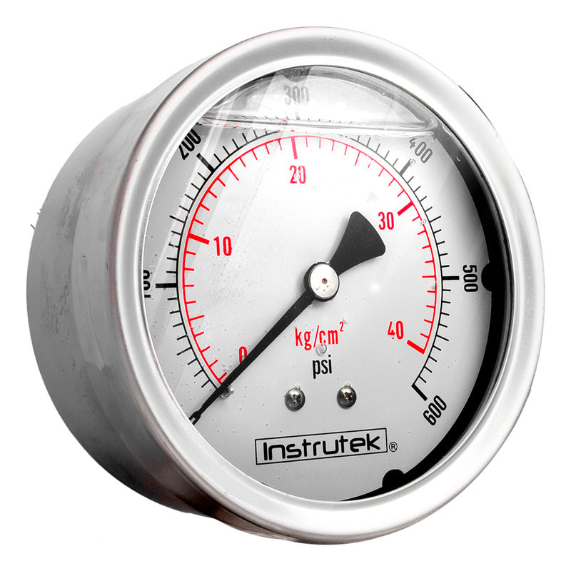Manómetro 4", lleno de líquido (O.E.M.), 1/4" NPT, posterior, 600 psi-kg/cm2