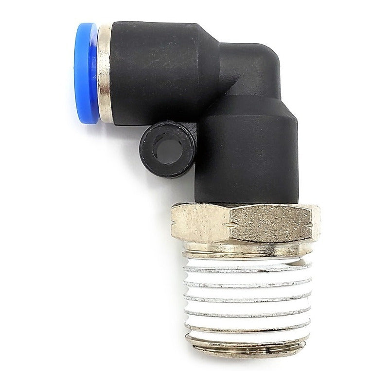 10 Pz De Conector/racor Rápido Neumático Codo 1/4 Npt X 4mm
