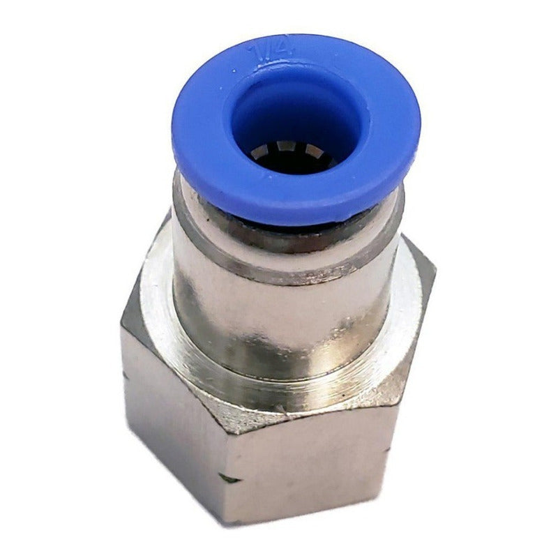 10 Pz De Conector/racor Neumático Recto Hembra 1/4 X 1/4