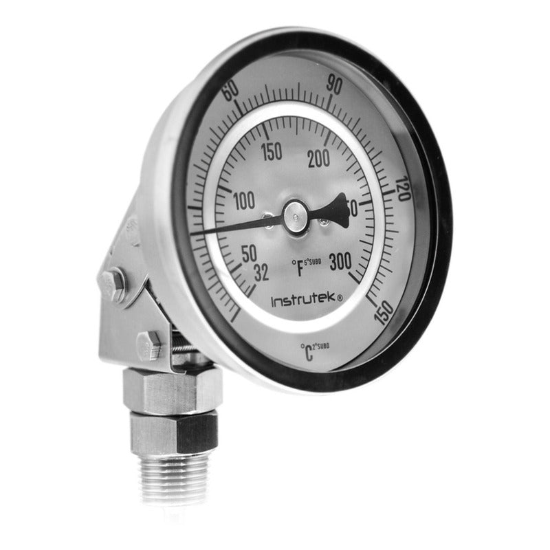 Termómetro 3 pulgadas, ángulo variable, conexión de 1/2" NPT, vástago 6", rango 0 a 150 C-F