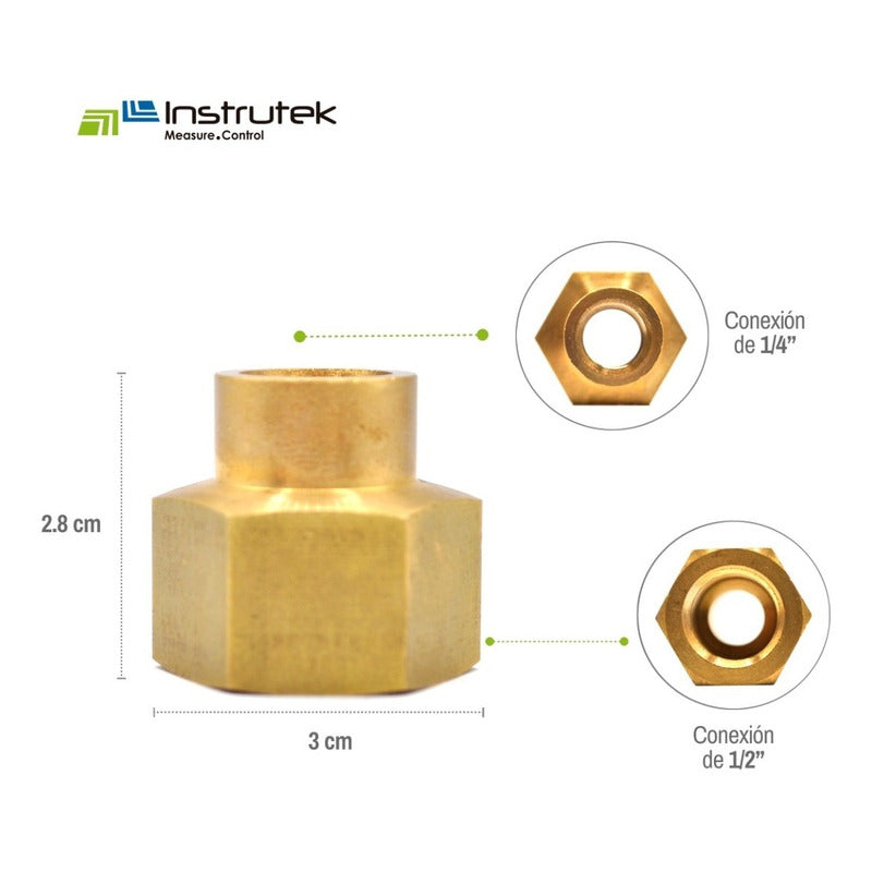 Cople Reductor Latón De 1/2 Npt A 1/4 Npt 5 Pz