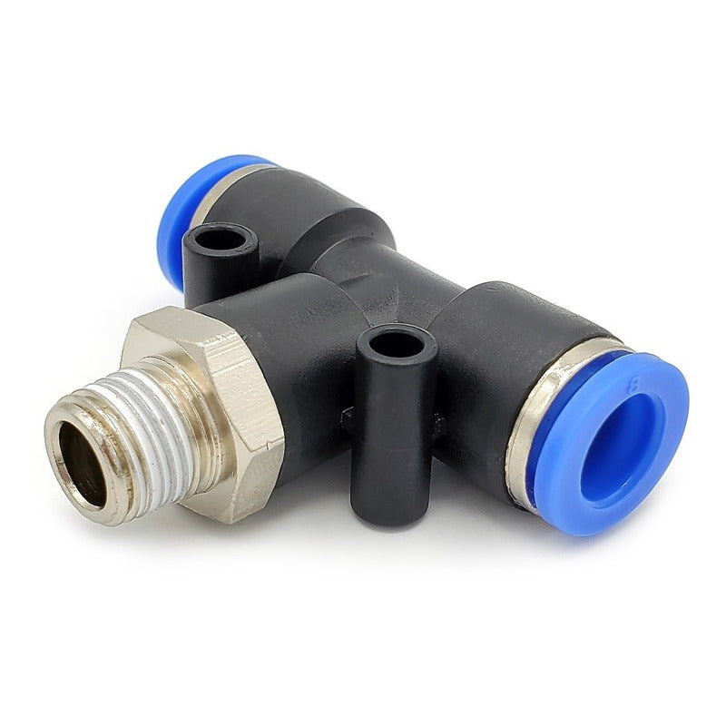 5pz Racor Rápido Neumático En Tee 1/8 Npt X 8mm