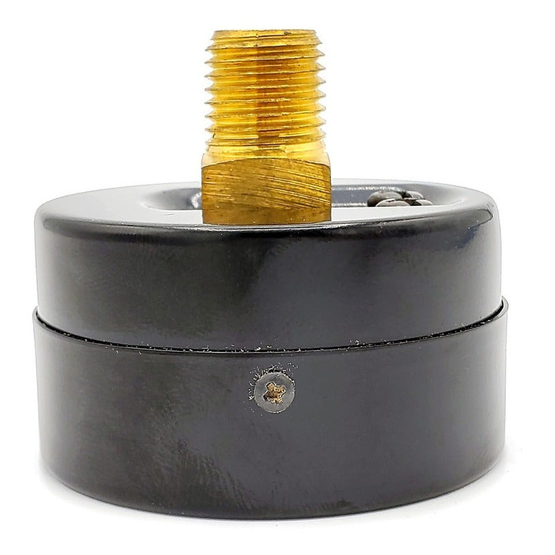 2" Standard, dry, pressure gauge, black steel case, 1/4" NPT, back connection, 0 to 200 psi-kPa