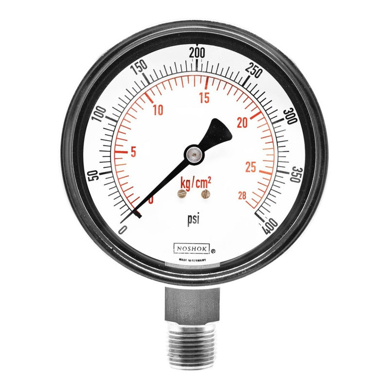 Noshok 4 PLG Stainless Steel Pressure Gauge, 400 Psi, Conx. lower