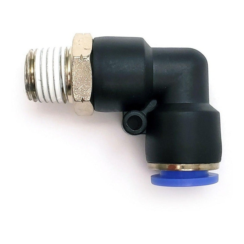 10 Pz De Conector/racor Rápido Neumático Codo 1/4 Npt X 10mm