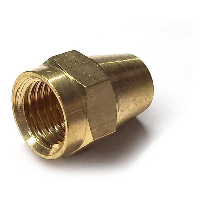 Tuerca corta, fabricado en latón (dorado) de 1/4" flare
