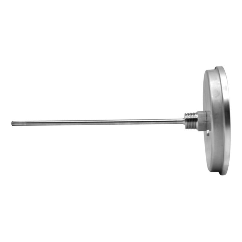Termómetro 5 pulgadas, posterior, 1/2" NPT, vástago 9", rango -20 a 120 C-F