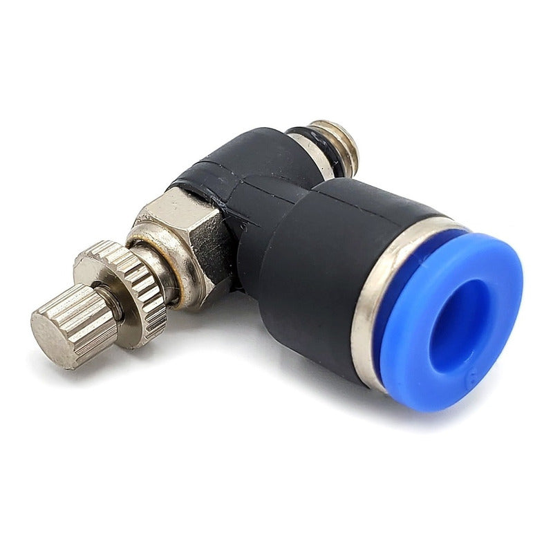 Conector / Regulador De Caudal Neumático Codo M6 x 6mm