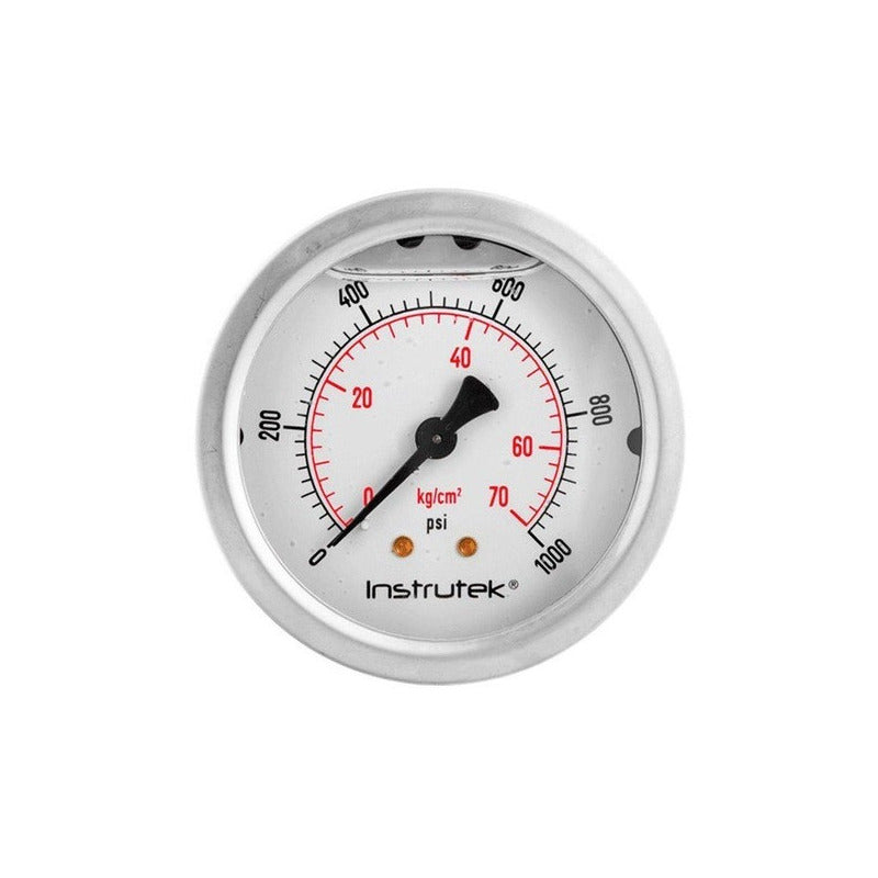Manómetro Premium Inox C/brida Glicerina 2.5 PLG, 1000 Psi
