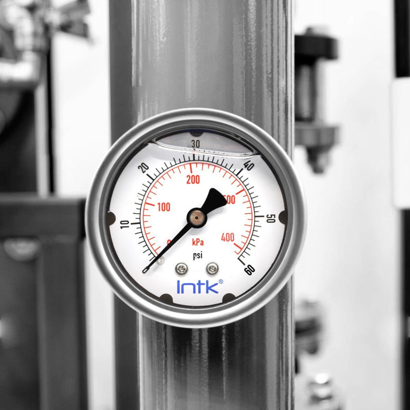 Stainless steel pressure gauge 2.5 PLG, 60 Psi 400 Kpa Conx. Later