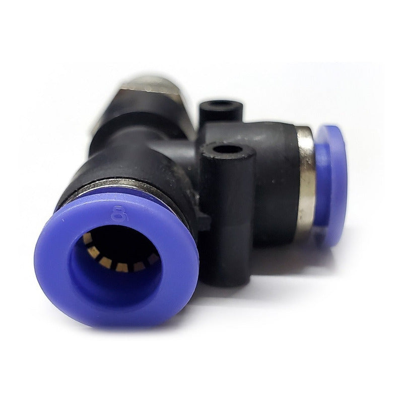 5 Pz Conector/racor Rápido Neumático Tee Lateral 1/4 X 8mm
