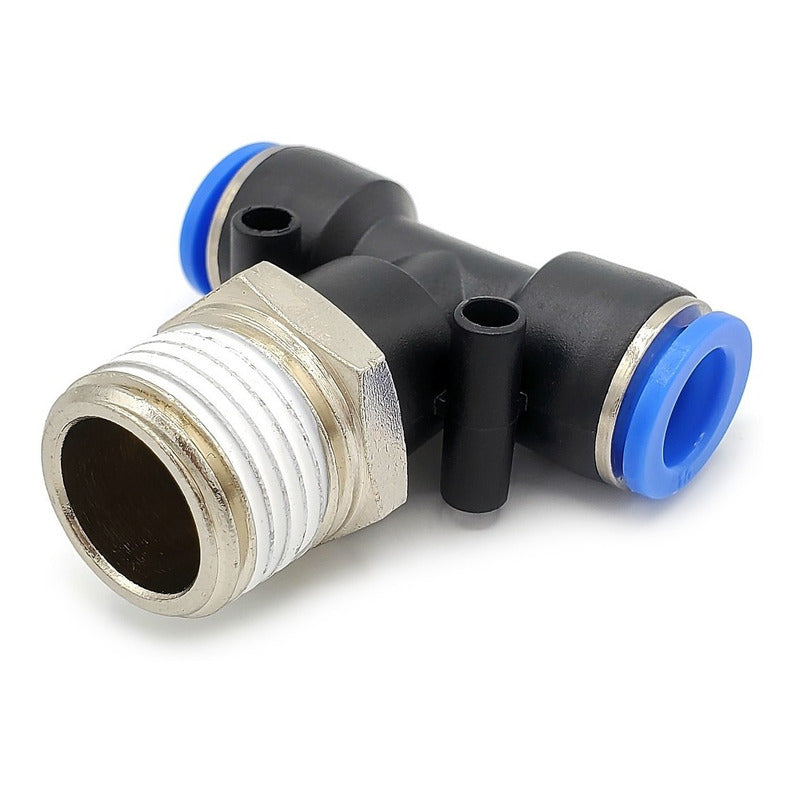 5pz Racor Rápido Neumático En Tee 1/2 Npt X 10mm
