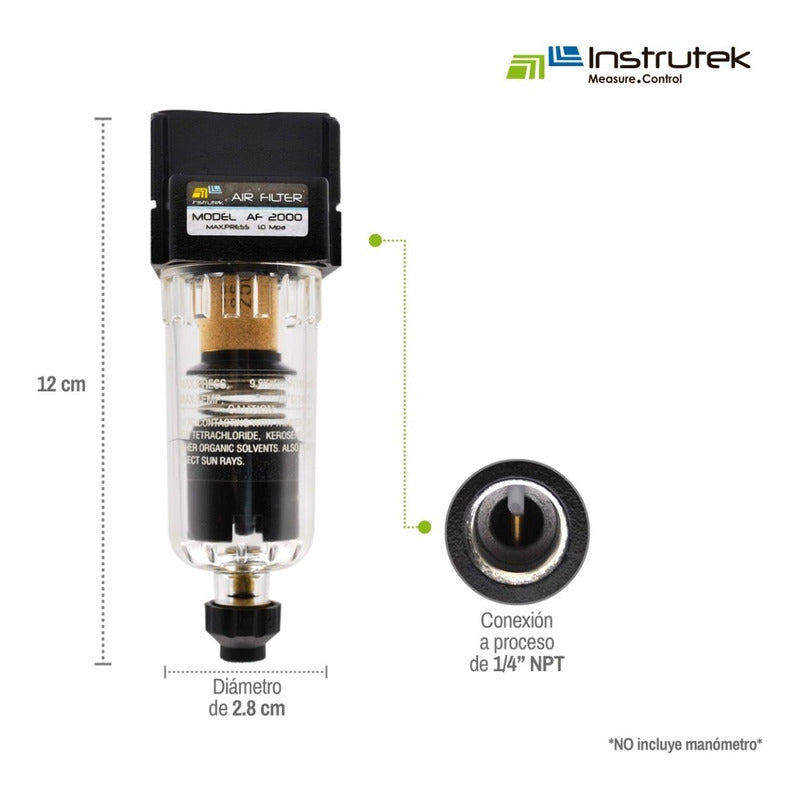 Filtro baja presión, 1/4" NPT, dren automático