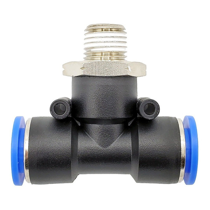5pz Racor Rápido Neumático En Tee 1/4 Npt X 12mm