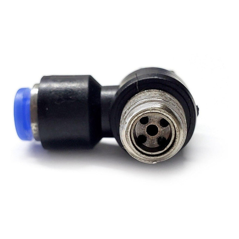 Conector / Regulador De Caudal Neumático Codo 1/8 Npt X 4mm