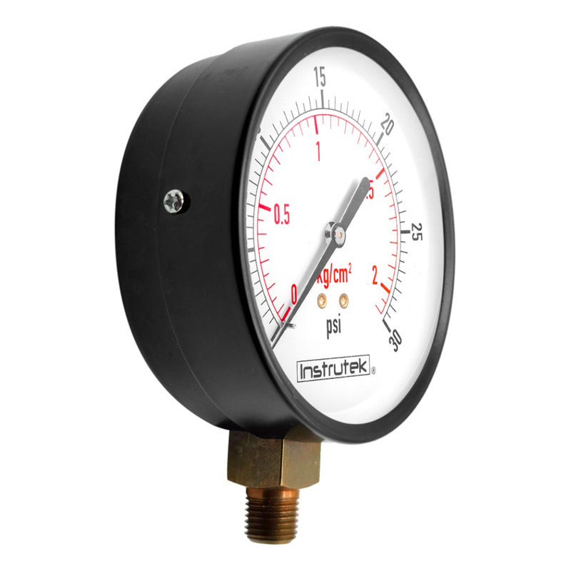 Pressure Gauge for Compressor, 4-Inch Dial, 30 Psi (Air, Gas)
