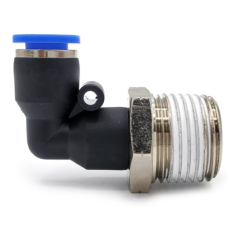 5 Pz De Conector/racor Rápido Neumático Codo 1/2 Npt X 8mm