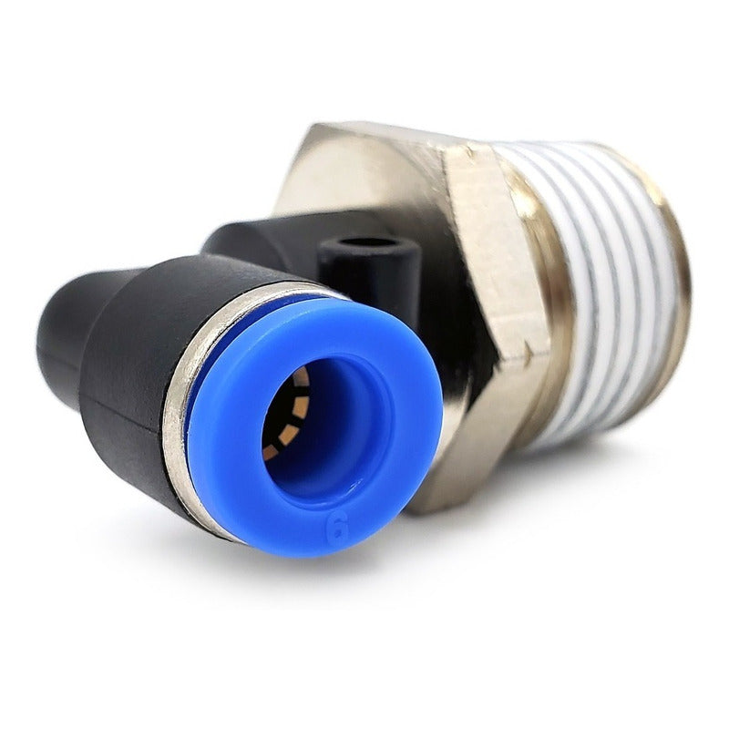 5 Pz De Conector/racor Rápido Neumático Codo 1/2 Npt X 6mm
