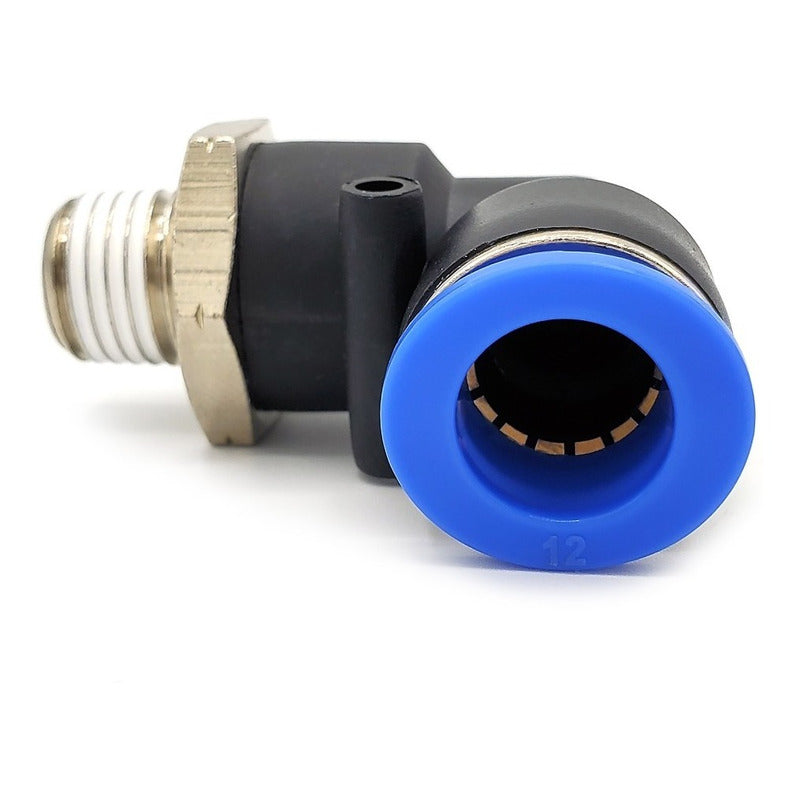 5 Pz De Conector/racor Rápido Neumático Codo 1/4 Npt X 12mm