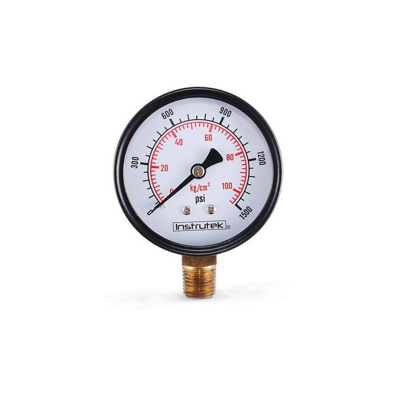 Manómetro 2.5", estándar, 1/4" NPT, inferior, 1500 psi-kg/cm2