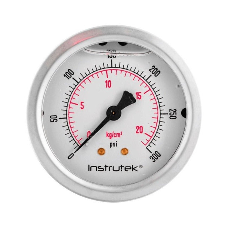 Premium Stainless Steel Pressure Gauge with Glycerin Flange 2.5 Inch, 300 Psi