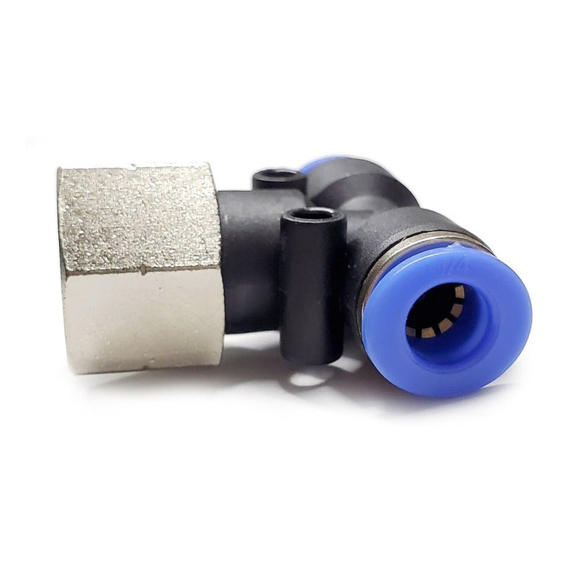 5pz Racor Rápido Neumático En Tee 1/4 Npt Hembra X 1/4 Mang.