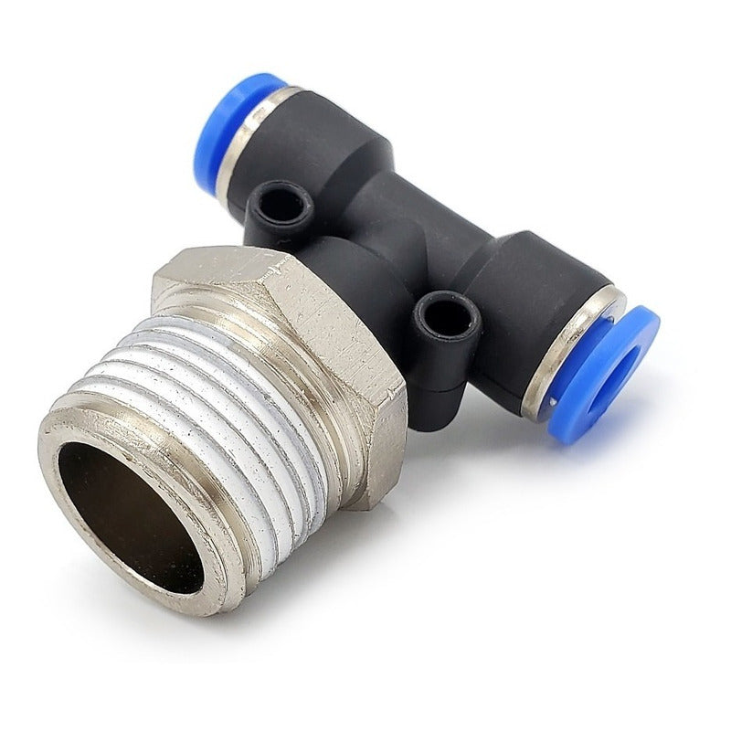 5pz Racor Rápido Neumático En Tee 1/2 Npt X 1/4