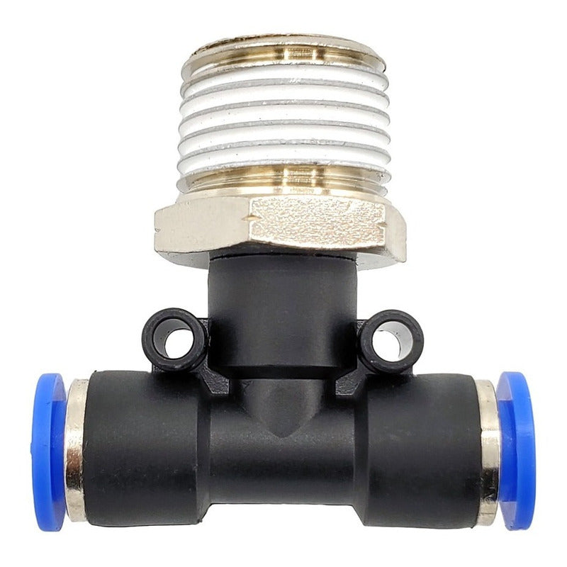 5pz Racor Rápido Neumático En Tee 1/2 Npt X 8mm