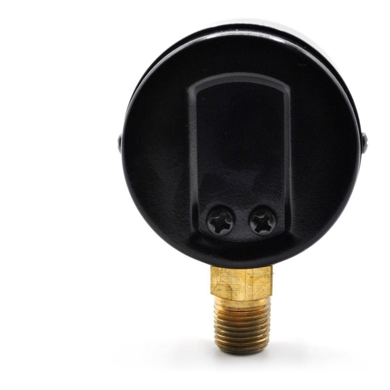 1.5" Standard, dry, pressure gauge, black steel case, 1/8" NPT, bottom connection, 0 to 100 psi-kPa