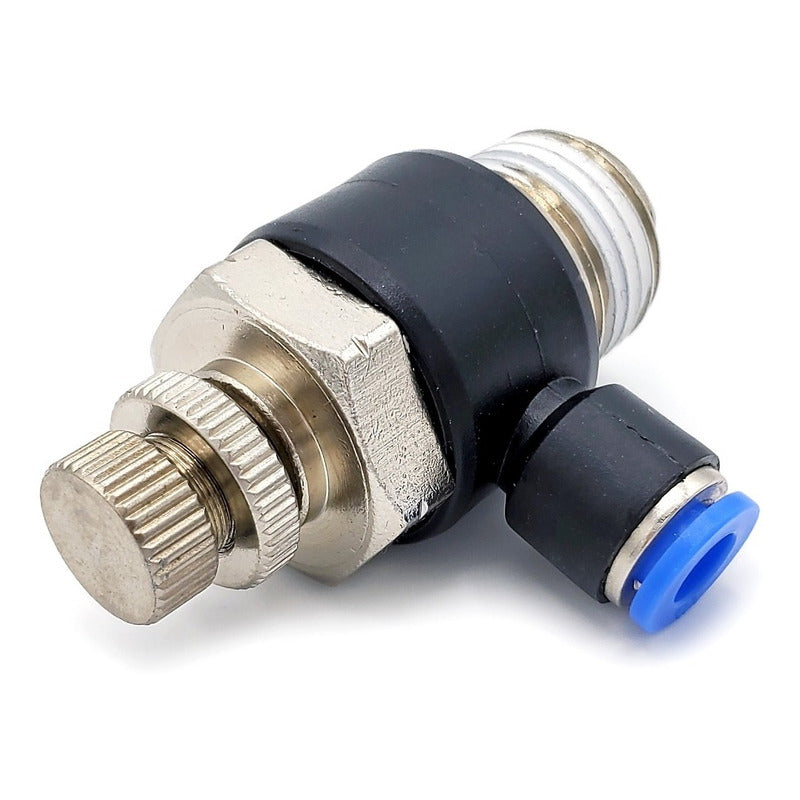 Pneumatic Flow Regulator / Connector Elbow 1/2 Npt X 1/4