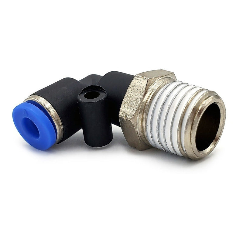 10 Pz De Conector/racor Rápido Neumático Codo 1/4 Npt X 4mm